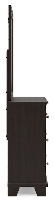 Covetown - Dresser And Mirror - Dark Brown Signature Design by Ashley®