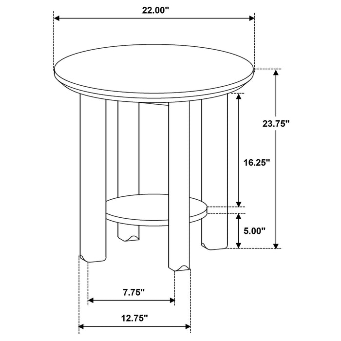 Crispin - Round Table With Lower Shelf Furniture Max