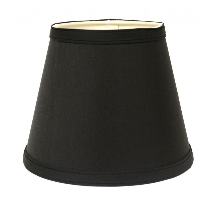 With White Empire Hardback Slanted Shantung Lampshade - Black