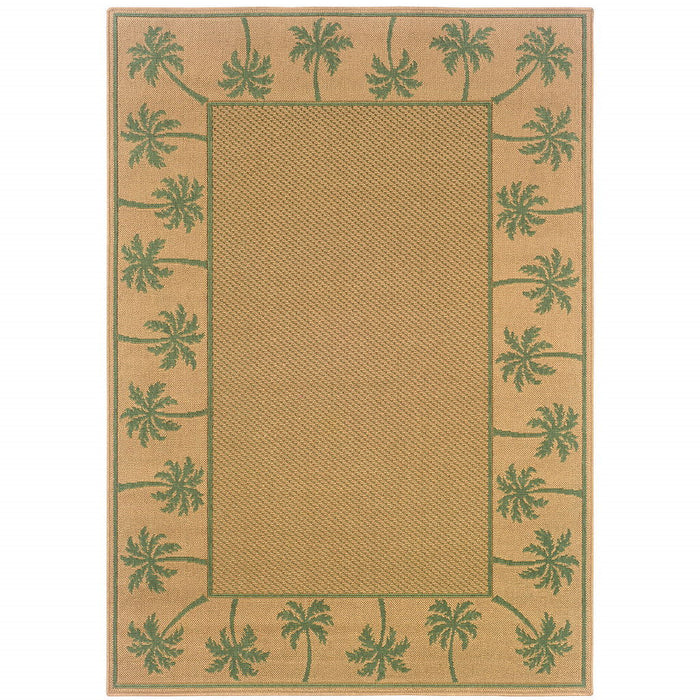 6' X 9' Stain Resistant Indoor & Outdoor Area Rug - Beige