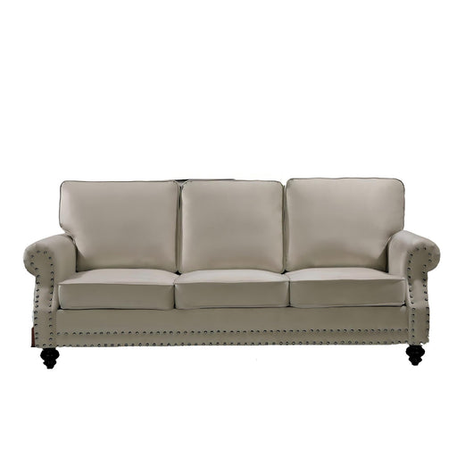 3 Seater Sofa With Nailhead Trim And Turned Legs For Living Room US Pride