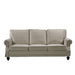 3 Seater Sofa With Nailhead Trim And Turned Legs For Living Room US Pride