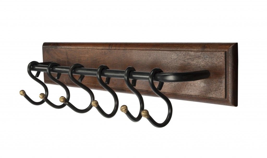 Iron & Wood Wall Rack - Glendo