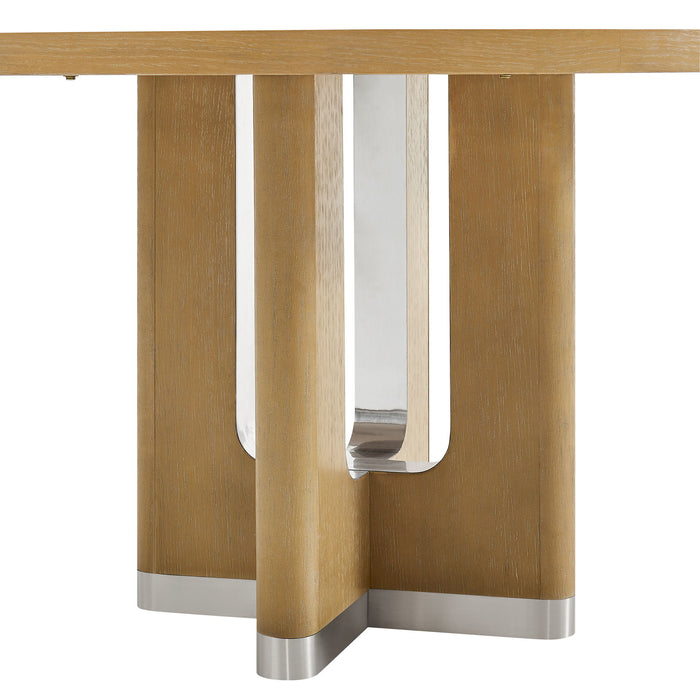 Darnell - Dining Table With Pedestal Base, Round Shape - Natural Global Furniture USA