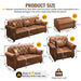 Upholstered Sofa With Nailhead Trim, Rolled Armrests With Ottoman Home Essentials