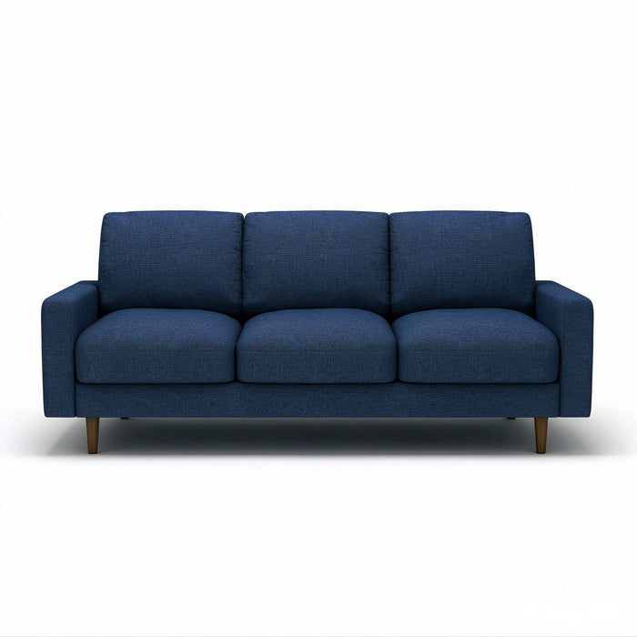 3 Seater Sofa With Loose Back Cushions And Accent Pillows For Living Room - Dark Blue US Pride
