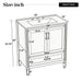 Elegant Fluted Bathroom Vanity With Sink, Soft Close Doors & Drawer Noble House