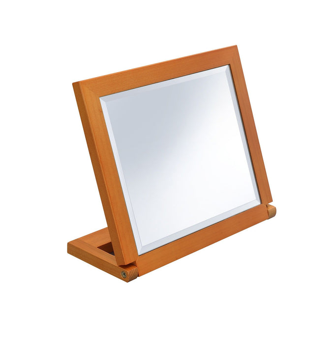 Rectangle Makeup Shaving Tabletop Mirror - Brown