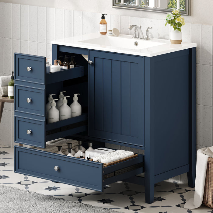 Modern Bathroom Vanity With Sink, 1 Cabinet & 3 Drawers Hearth and Haven