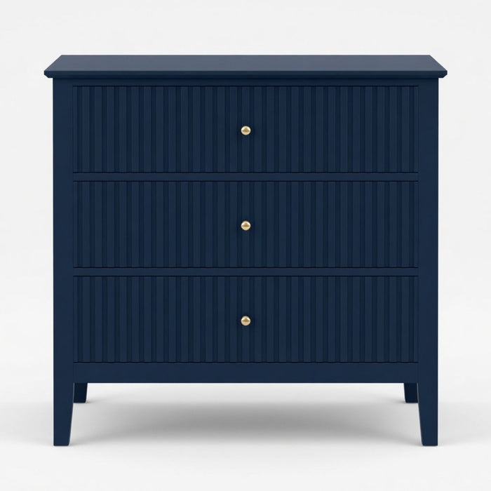Fluted 3 Drawer Nightstand With Soft Close Slides Home Essentials