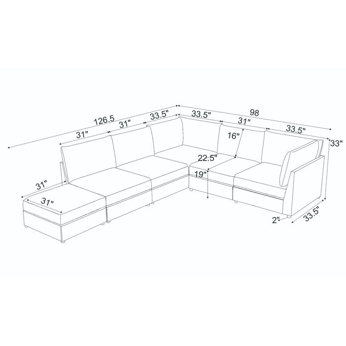 Modern Reversible Modular Sectional Home Essentials
