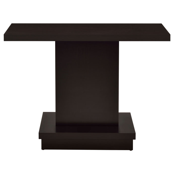 Fiona - Pedestal Console Table With Geometric Design - Cappuccino Furniture Max