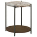 Bleskin - Round Accent Side Table With Shelf - White Furniture Max