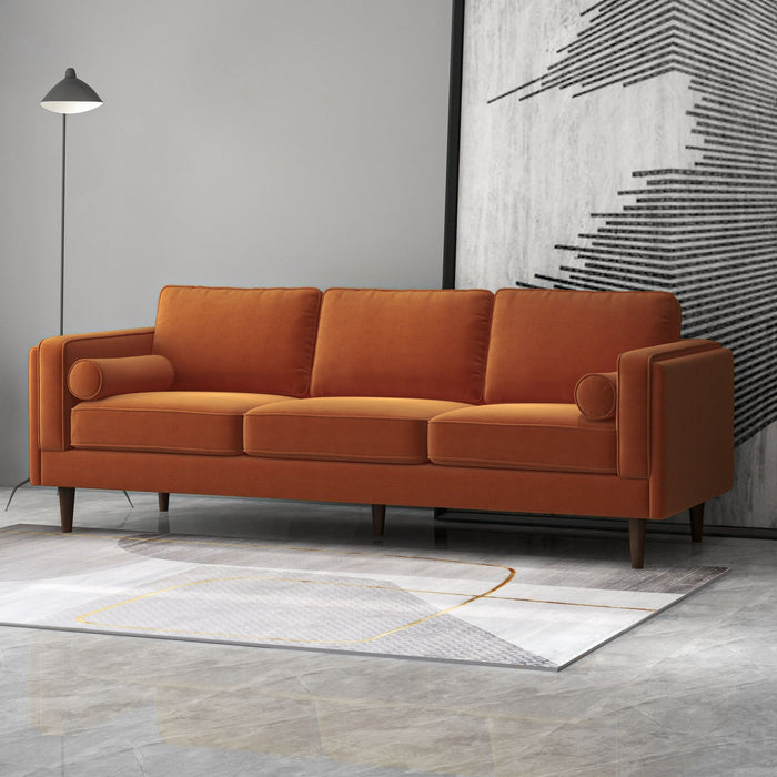 Amber Luxury Modern Velvet Sofa - Orange