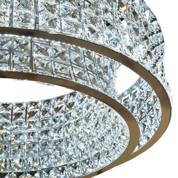 Michael Amini Lighting - Galaxy 32" Round LED Crystal Chandelier - Chrome Michael Amini