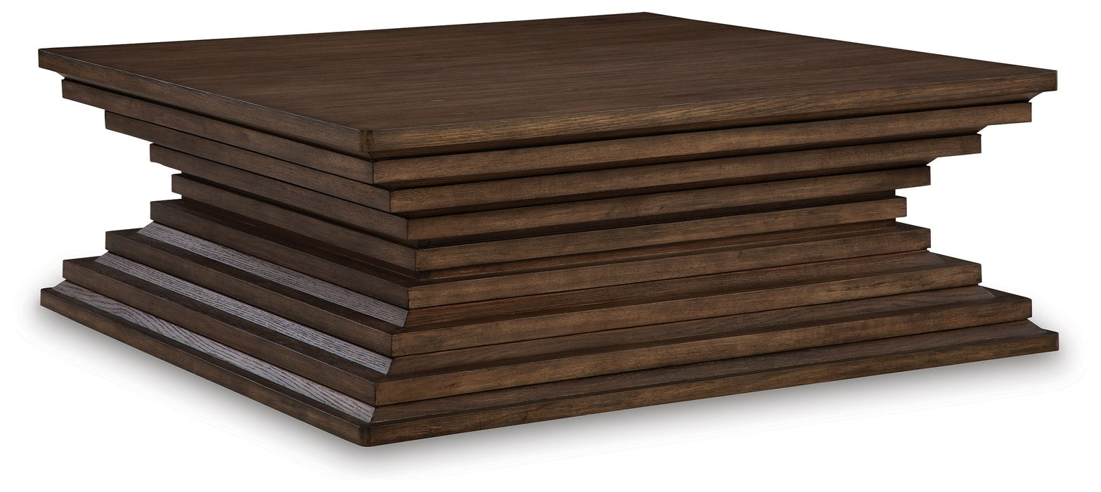 Hannodream - Square Cocktail Table - Warm Brown Signature Design by Ashley®