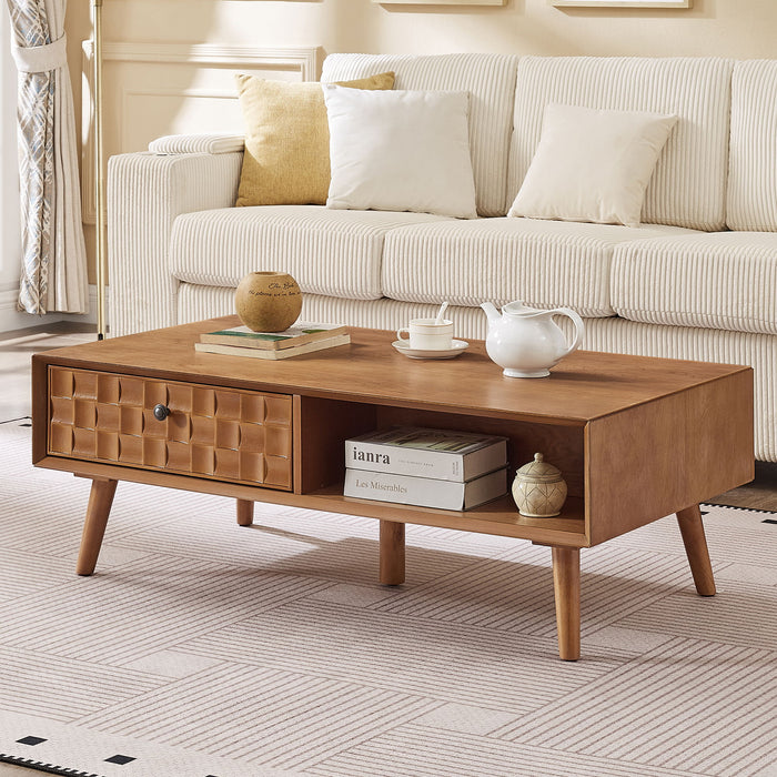 Coffee Table With Hidden Drawer And Open Shelf Home Essentials