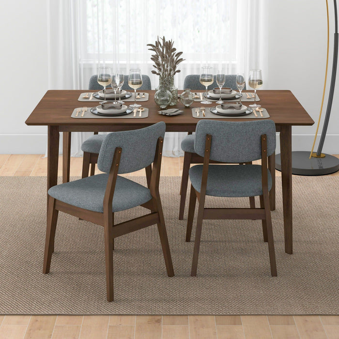 Carlos - Dining Table And 4 Side Chairs - Oak / Dark Gray Ashcroft Furniture