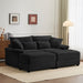 Double Chaise Lounge Set With Reversible Storage Ottomans, USB Port Home Essentials