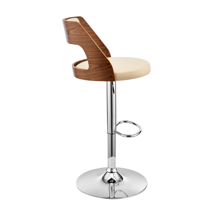 43" Swivel Adjustable Height Bar Chair - Cream / Silver