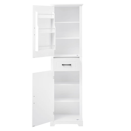 Tall Freestanding Bathroom Storage Cabinet With 2 Doors And Adjustable Shelves Hearth and Haven