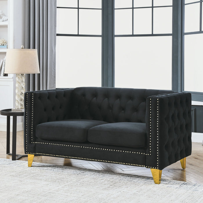 Modern Sofa With Button Tufting, Upholstered Couch For Living Room Home Essentials