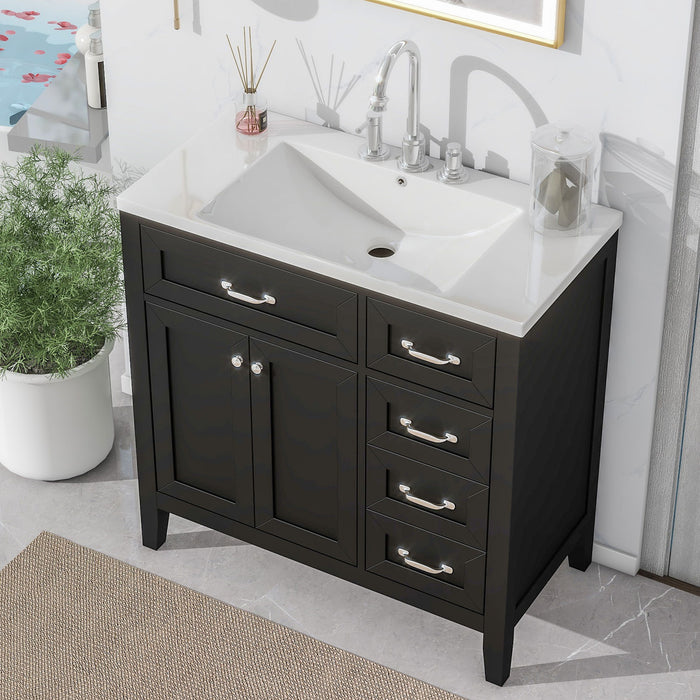 Modern Bathroom Vanity With Sink, Freestanding With Drawers And Doors Hearth and Haven