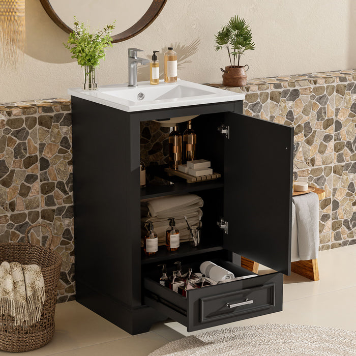 20" Bathroom Vanity With Sink, 1 Drawer, Freestanding Single Set Hearth and Haven