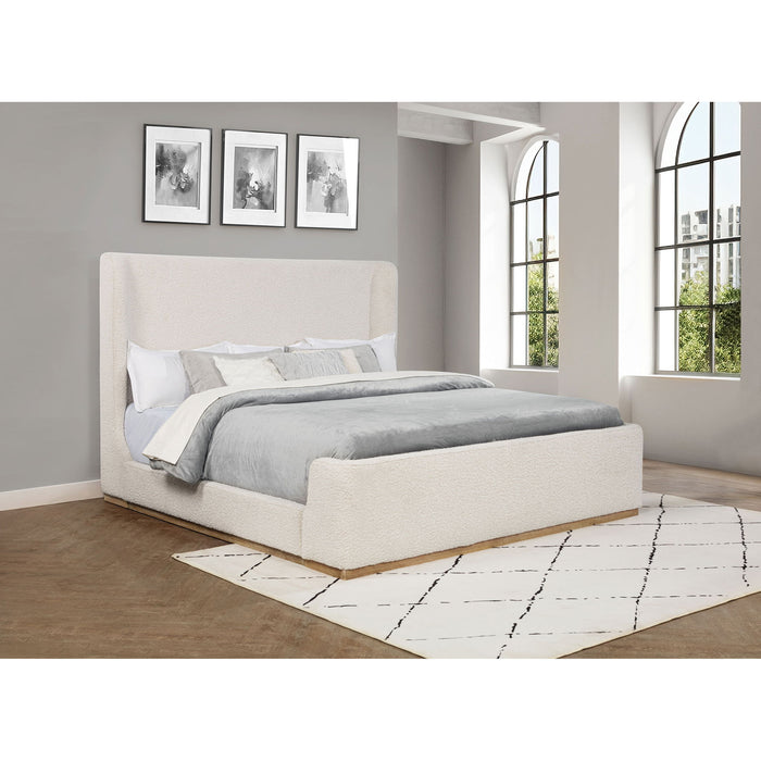Kensington - Eastern King Sleigh Bed With Tall Wingback Headboard - Cream Furniture Max