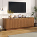 TV Stand, Fluted Media Console With Adjustable Shelves And Cable Holes Hearth and Haven
