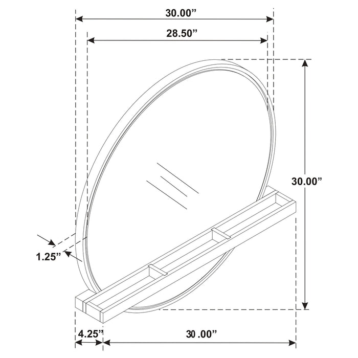 Benson - Round Vanity Wall Mirror With Shelf - Sand Furniture Max