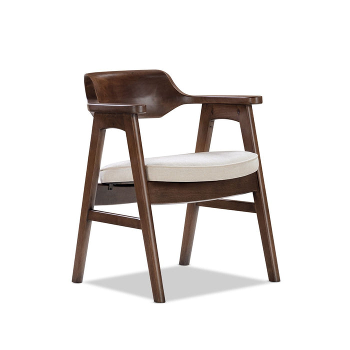 Hayes - Curved Dining Arm Chair - Light Beige Jennifer Taylor Home