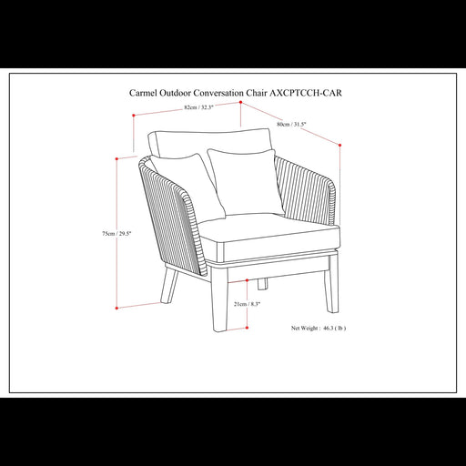 Carmel - Outdoor Conversation Chair - Sand Drift Simpli-Home