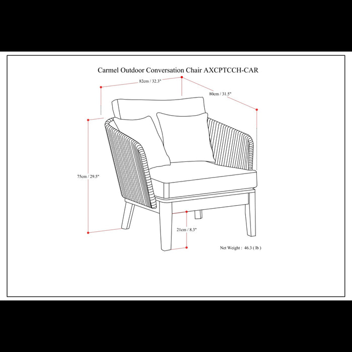 Carmel - Outdoor Conversation Chair - Sand Drift Simpli-Home