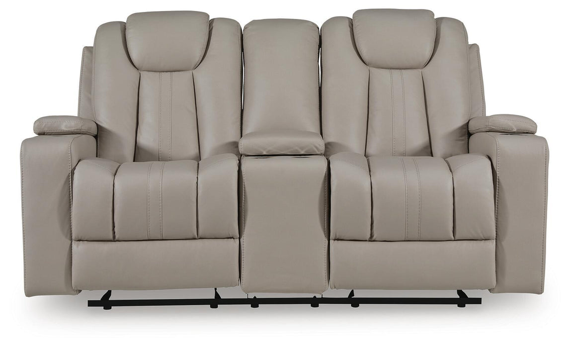 Elevate Edges - Glide Reclining Loveseat With Console - Coin Signature Design by Ashley®