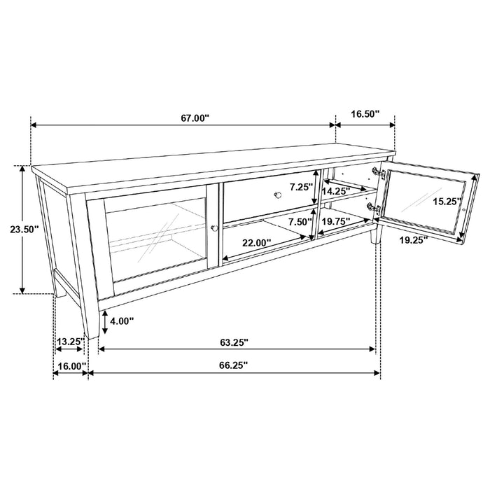 Evanston - 3 Piece 67" TV Stand - White Furniture Max