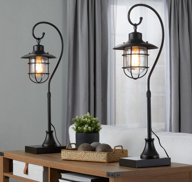 Landen - Contemporary Task Lamp (Set of 2) - Oil Rubbed Bronze / Clear Lumi Source