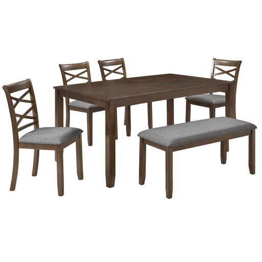 Elegant 6 Piece Dining Table Set With 4 Chairs And Bench Home Essentials