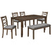 Elegant 6 Piece Dining Table Set With 4 Chairs And Bench Home Essentials