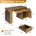 Modern Fluted Office Desk With Storage Cabinet Home Essentials