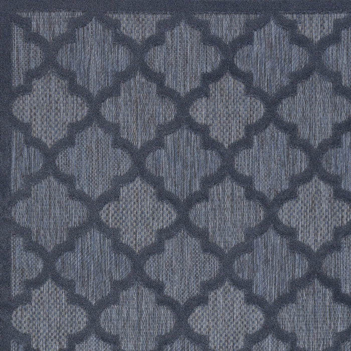 4' X 6' Ikat Indoor / Outdoor Area Rug - Navy Blue