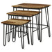 3 Piece Nesting Table With Hairpin Legs - Brown Furniture Max