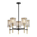 5 Light Chandelier, Textured Glass Pendant Light, (Not Including The Bulb) For Living Room - Black / Gold Daily Nest