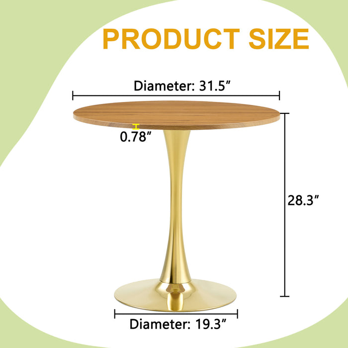 Round Dining Table With Thickened Top For Kitchen Home Essentials