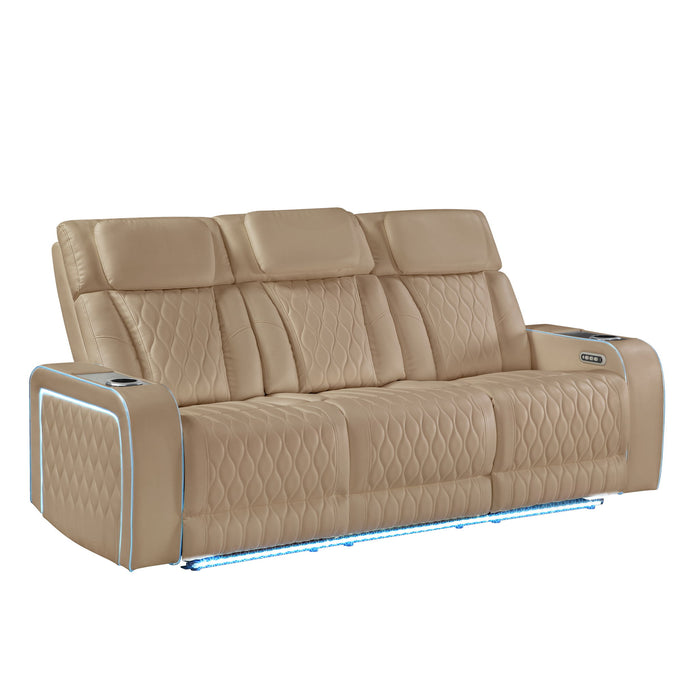 Electra - 3 Piece Power Reclining Sofa, Loveseat And Recliner Set With Power Headrests, Massage And LED Lighting Matrix Furniture Group