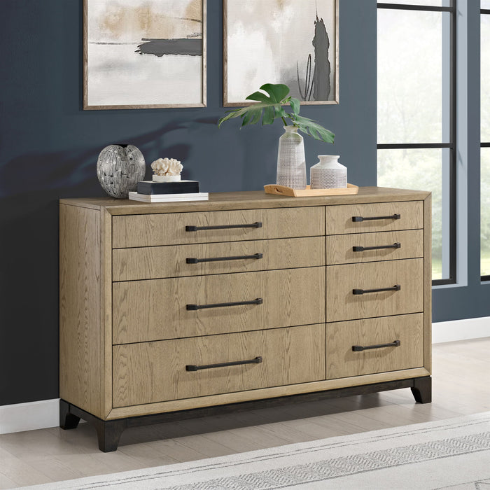 8 Drawer Dresser With Feet And Pulls - Brown