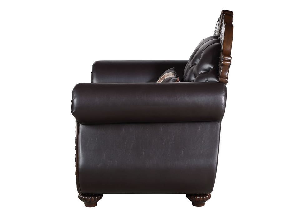 Maximus - Chair Seat Cushion & Frame, Arms, And Throw Pillow - Dark Brown