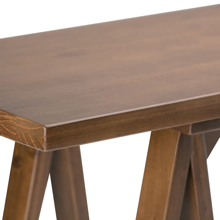 Sawhorse - Console Sofa Table - Medium Saddle Brown