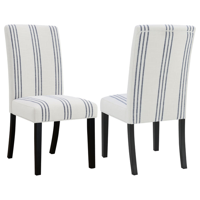 Draper - Upholstered Dining Chair (Set of 2) With Vertical Stripes - Beige