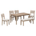 6 Piece Dining Set, Upholstered Chairs And Bench Hearth and Haven